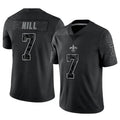 Davalo NO.Saints #7 Taysom Hill Player Black RFLCTV Limited Stitched Jerseys