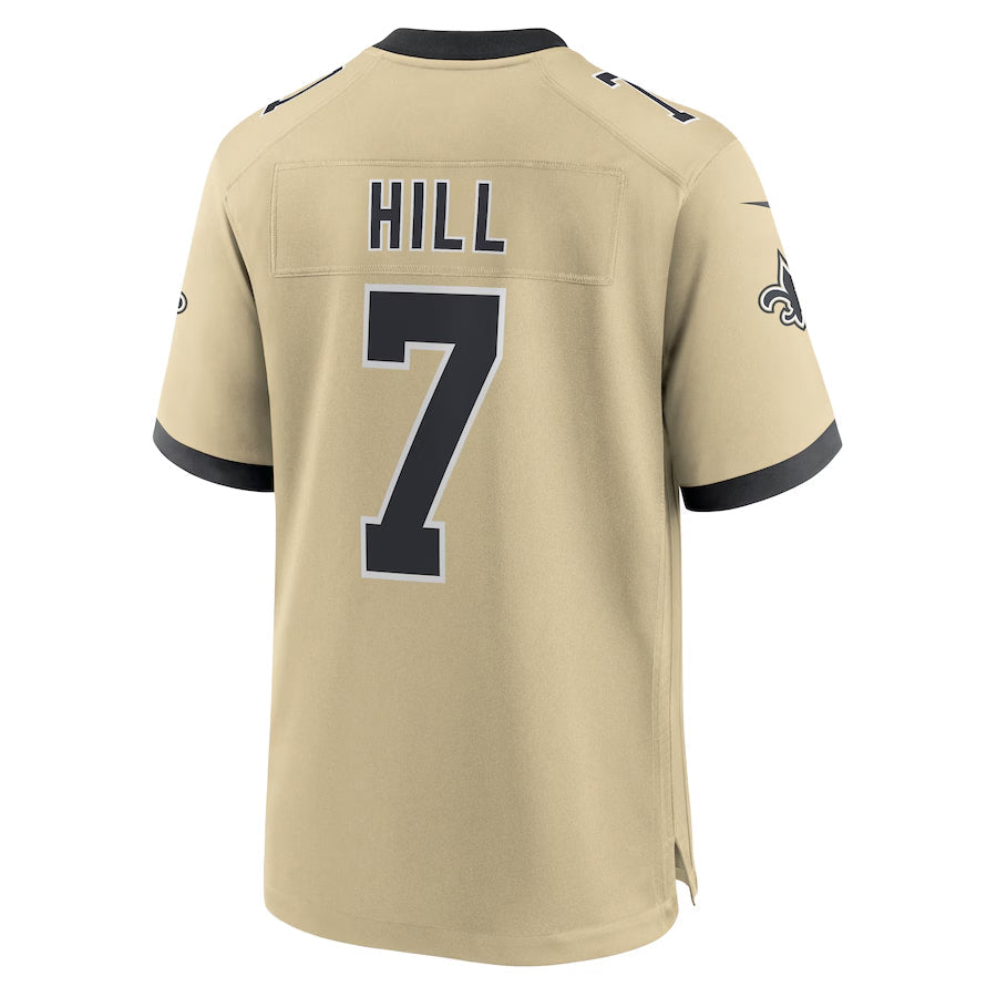 Davalo NO.Saints #7 Taysom Hill Player Gold Alternate Game Stitched Jerseys