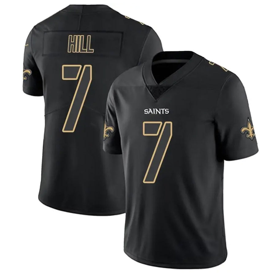 Davalo NO.Saints #7 Taysom Hill Player Limited Black Impact Stitched Jerseys