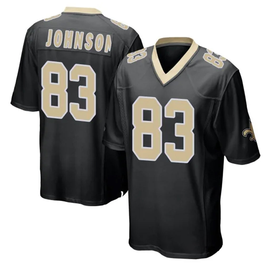 Davalo NO.Saints #83 Juwan Johnson Player Black Home Game Stitched Jerseys