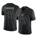 Davalo NO.Saints #83 Juwan Johnson Player Black Limited Reflective Home Game Stitched Jerseys