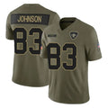 Davalo NO.Saints #83 Juwan Johnson Player Olive 2025 Salute To Service Limited Stitched Jerseys
