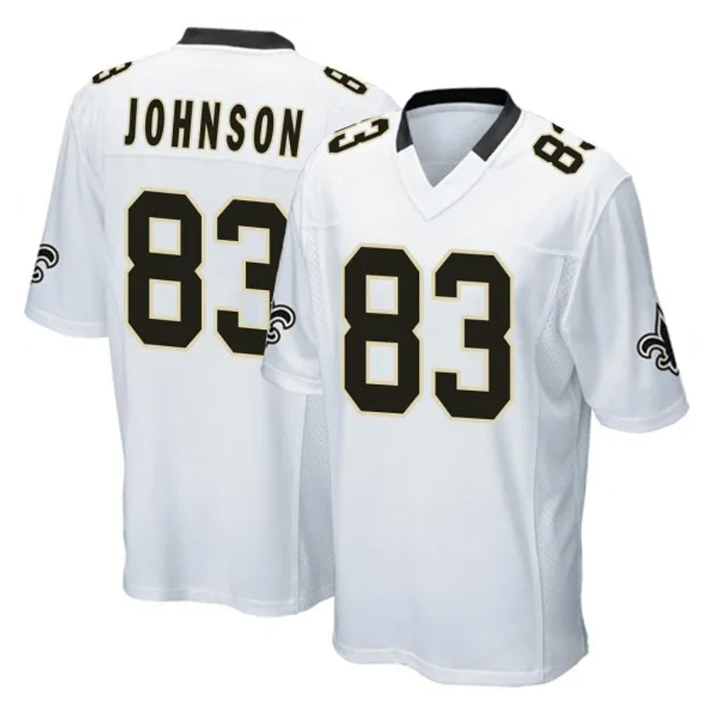 Davalo NO.Saints #83 Juwan Johnson Player White Home Game Stitched Jerseys