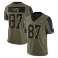 Davalo NO.Saints #87 Noah Fant Player Olive Salute To Service Limited Game Stitched Jerseys