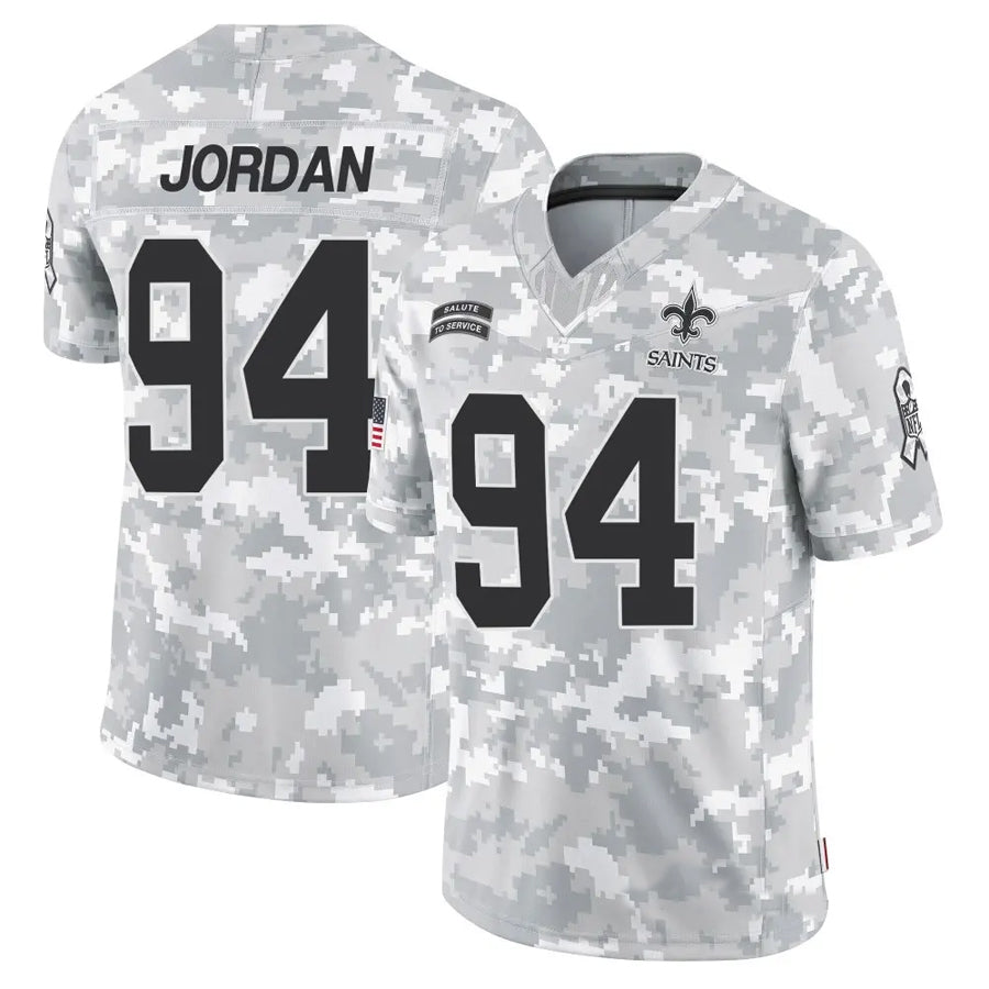 Davalo NO.Saints #94 Cameron Jordan Player Arctic Camo Salute to Service Limited Stitched Jerseys