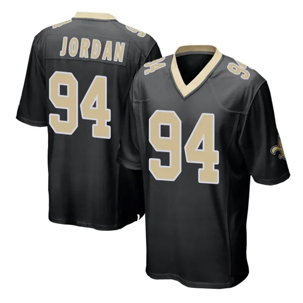 Davalo NO.Saints #94 Cameron Jordan Player Black Home Game Stitched Jerseys