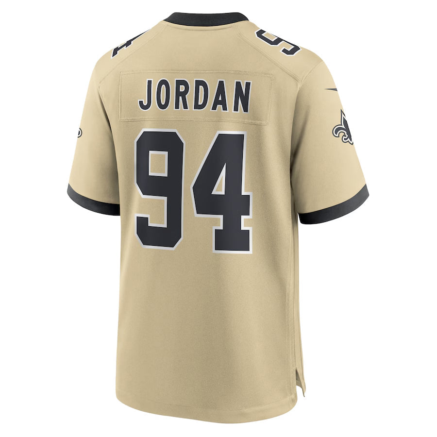 Davalo NO.Saints #94 Cameron Jordan Player Gold Alternate Game Stitched Jerseys