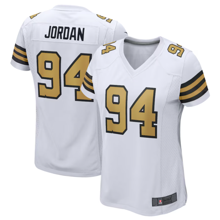 Davalo NO.Saints #94 Cameron Jordan White Elite Player Stitched American Stitched Jerseys