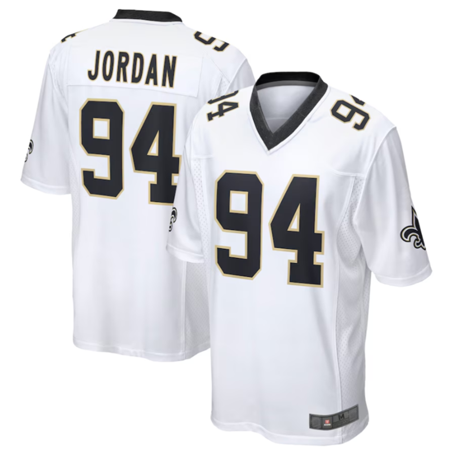 Davalo NO.Saints #94 Cameron Jordan White Game Stitched American Stitched Jerseys