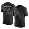 Davalo NO.Saints #96 Carl Granderson Player Black Limited Reflective Home Game Stitched Jerseys