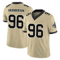 Davalo NO.Saints #96 Carl Granderson Player Gold Limited Vapor F.U.S.E. Home Game Stitched Jerseys