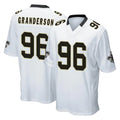 Davalo NO.Saints #96 Carl Granderson Player White Home Game Stitched Jerseys