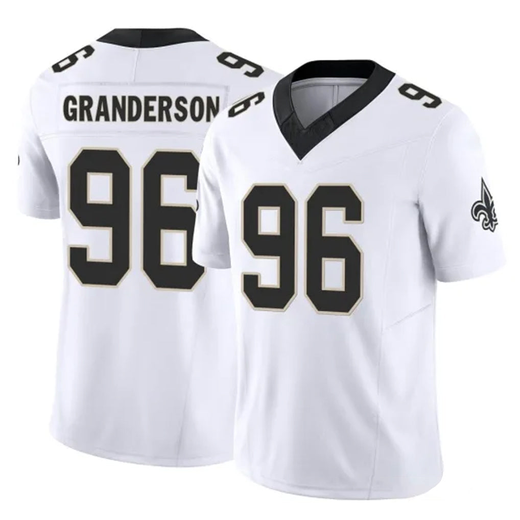 Davalo NO.Saints #96 Carl Granderson Player White Limited Vapor F.U.S.E. Home Game Stitched Jerseys