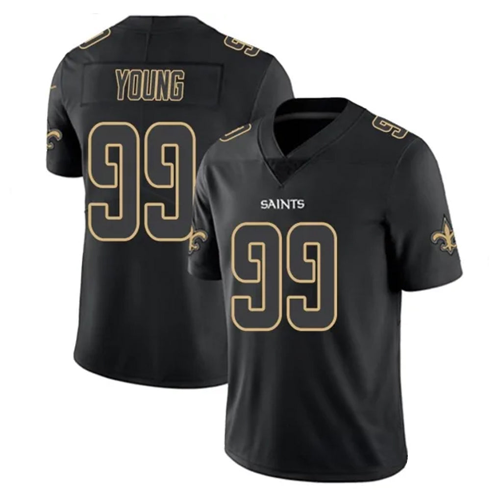Davalo NO.Saints #99 Chase Young Player Black Impact Limited Home Game Stitched Jerseys