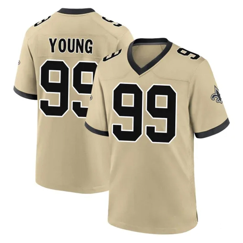 Davalo NO.Saints #99 Chase Young Player Gold Home Game Stitched Jerseys