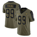 Davalo NO.Saints #99 Chase Young Player Olive Salute To Service Limited Game Stitched Jerseys