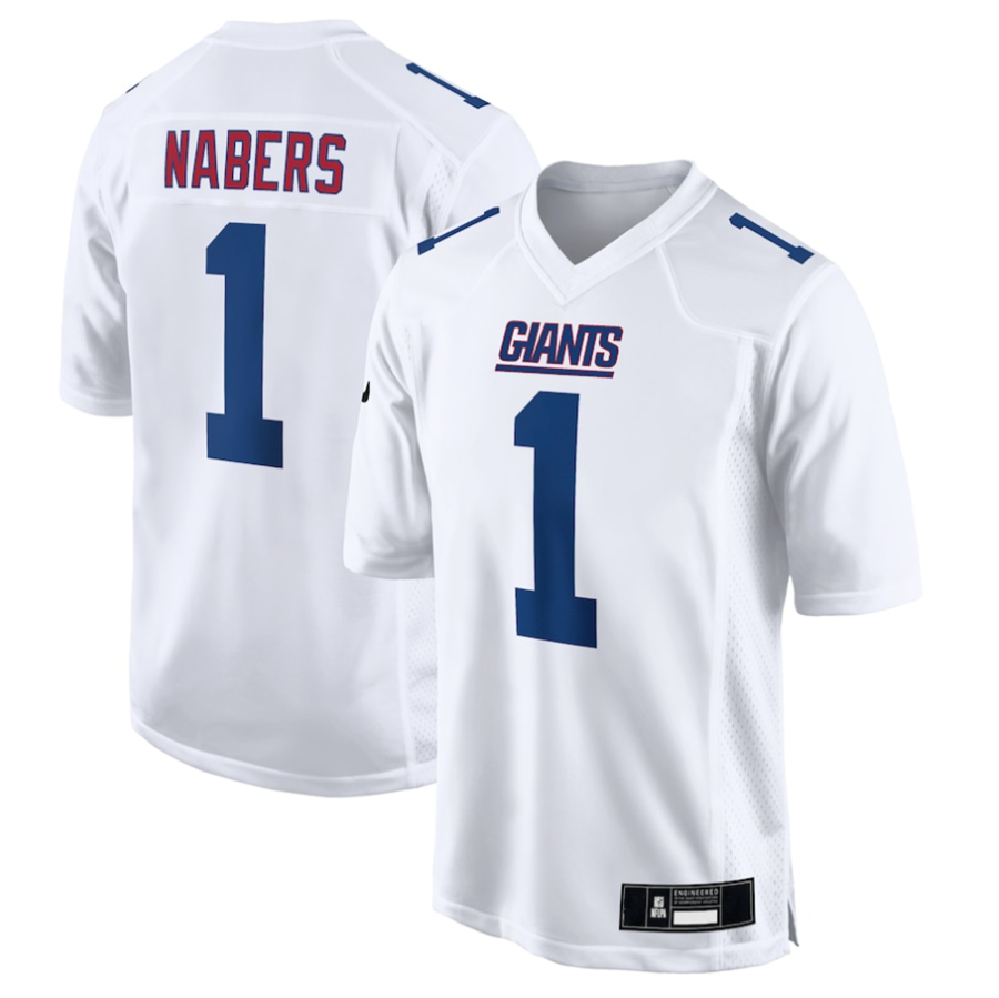 Davalo NY. Giants Tundra #1 Malik Nabers Player White Fashion Stitched Jerseys