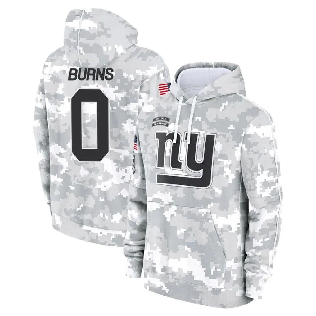 Davalo NY.Giants #0 Brian Burns Player Arctic Camo Salute to Service Hoodies Stitched Jerseys