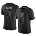 Davalo NY.Giants #0 Brian Burns Player Black Limited Reflective Home Game Stitched Jerseys