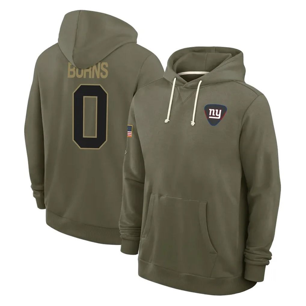 Davalo NY.Giants #0 Brian Burns Player Olive Salute to Service Pullover Hoodies Limited Stitched Jerseys