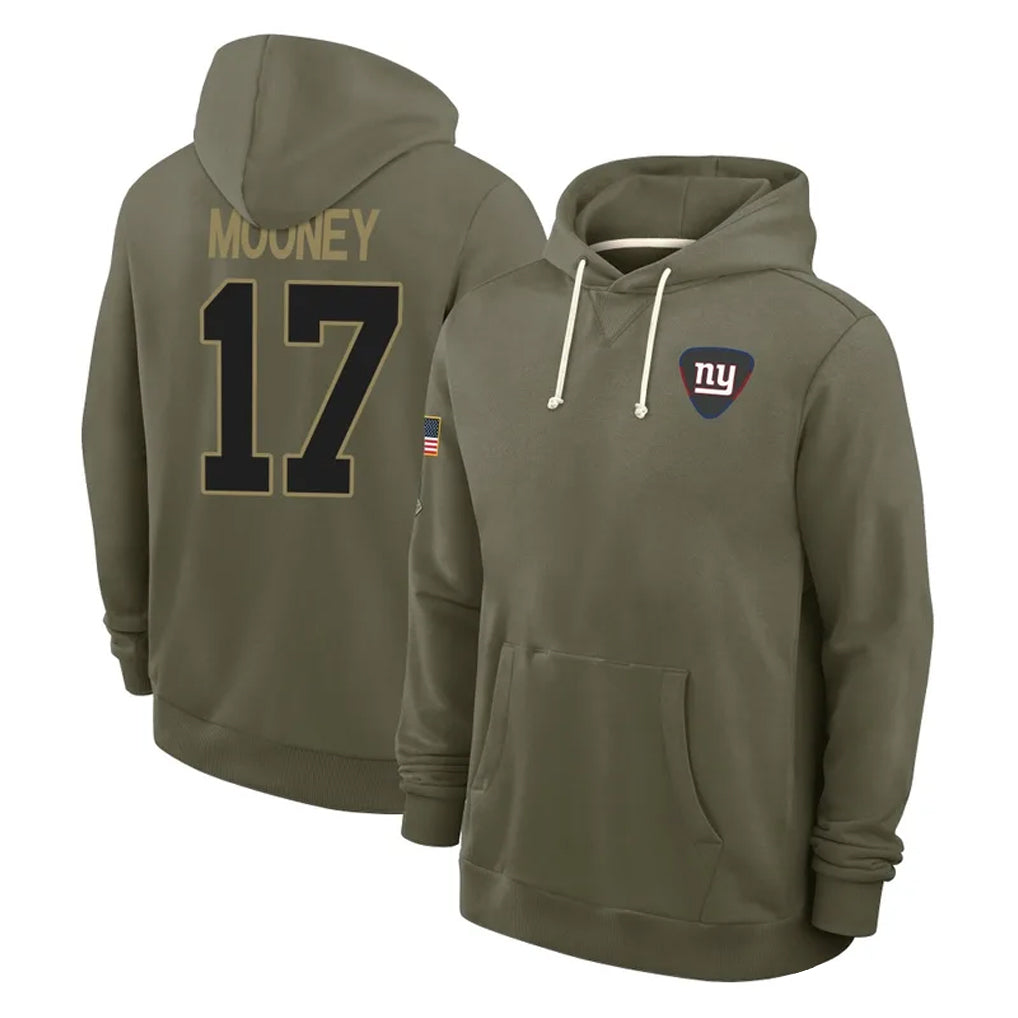 Davalo NY.Giants #17 Darnell Mooney Player Olive Salute to Service Pullover Hoodies Limited Stitched Jerseys