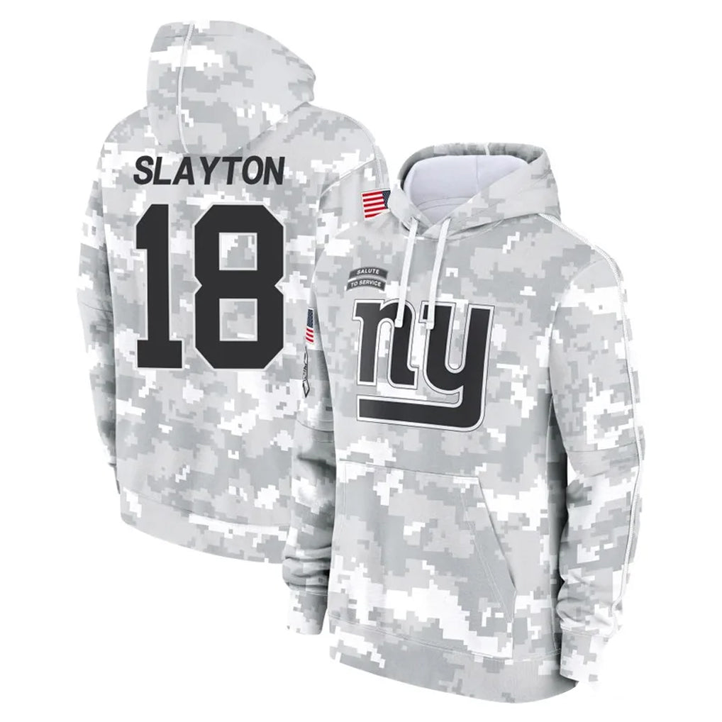 Davalo NY.Giants #18 Darius Slayton Player Arctic Camo Salute to Service Pullover Hoodies Limited Game Stitched Jerseys