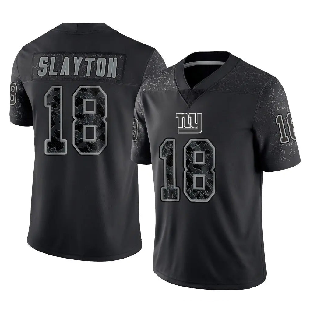 Davalo NY.Giants #18 Darius Slayton Player Black Limited Reflective Home Game Stitched Jerseys