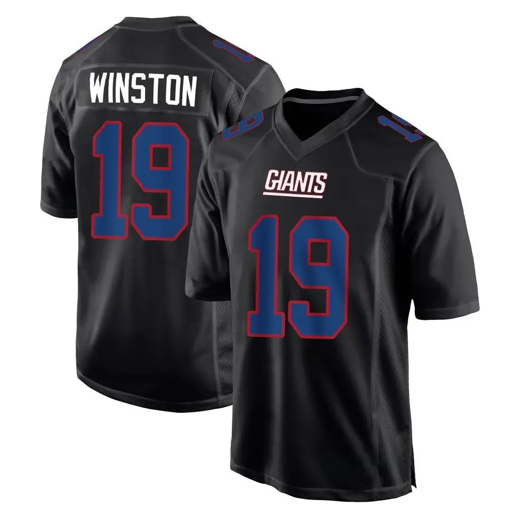 Davalo NY.Giants #19 Jameis Winston Player Carbon Fashion Limited Home Game Stitched Jerseys