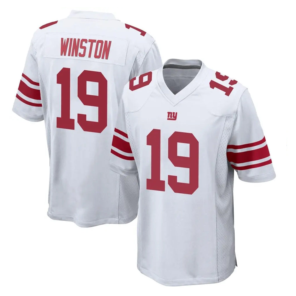 Davalo NY.Giants #19 Jameis Winston Player White Home Game Stitched Jerseys