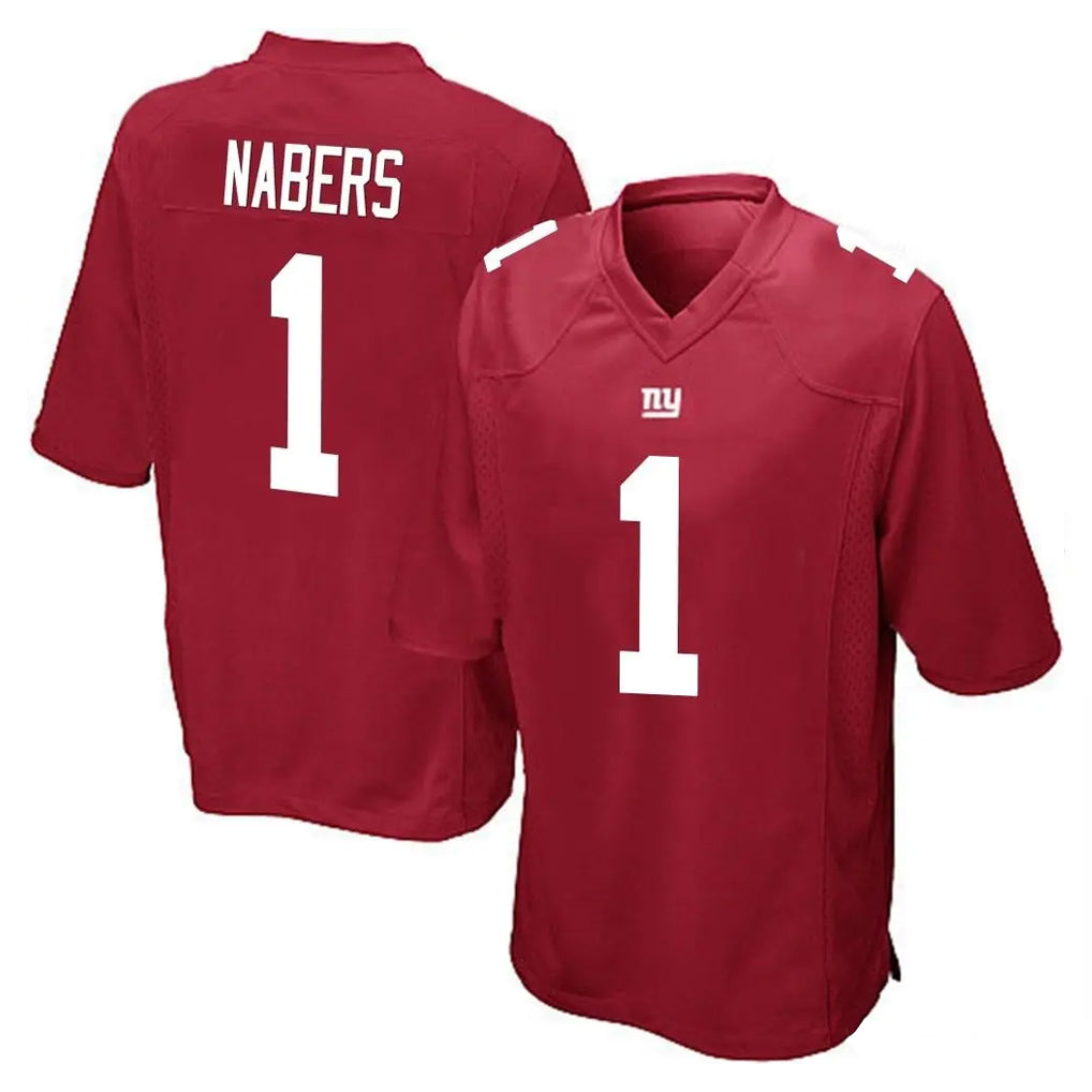 Davalo NY.Giants #1 Malik Nabers Player Red Home Game Stitched Jerseys