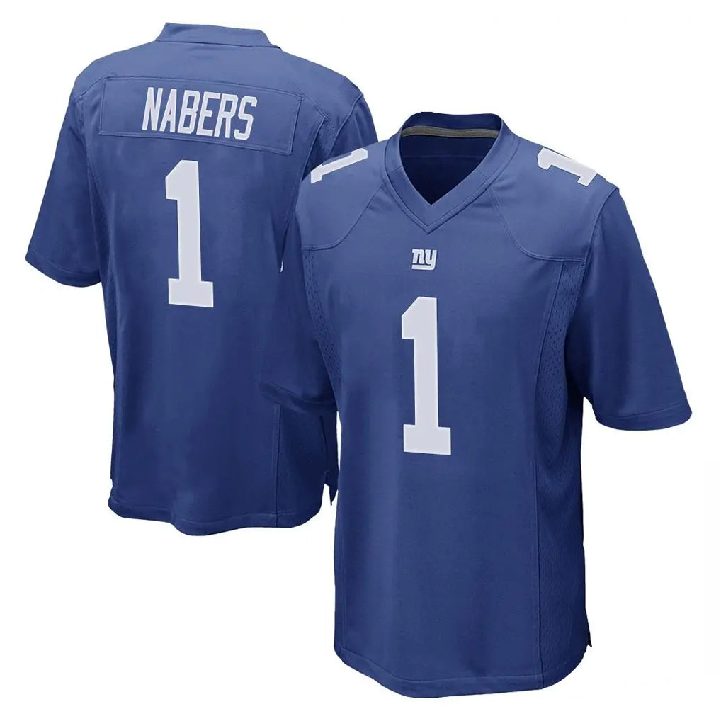 Davalo NY.Giants #1 Malik Nabers Player Royal Home Game Stitched Jerseys