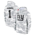 Davalo NY.Giants #1 Malik Nabers Player Salute to Service Hoodies Stitched Jerseys