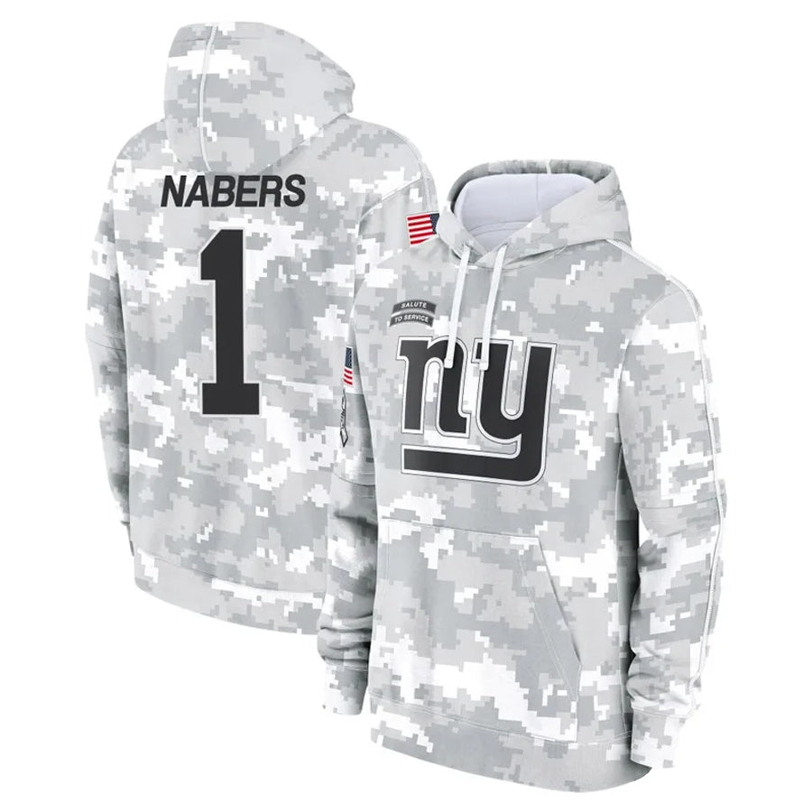 Davalo NY.Giants #1 Malik Nabers Player Salute to Service Hoodies Stitched Jerseys