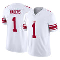 Davalo NY.Giants #1 Malik Nabers Player White Limited Vapor F.U.S.E. Home Game Stitched Jerseys