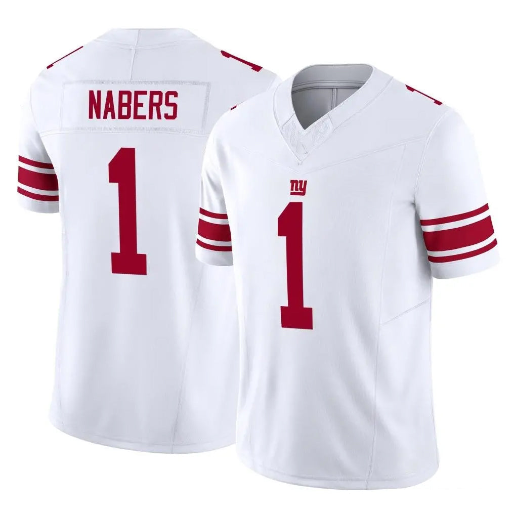 Davalo NY.Giants #1 Malik Nabers Player White Limited Vapor F.U.S.E. Home Game Stitched Jerseys