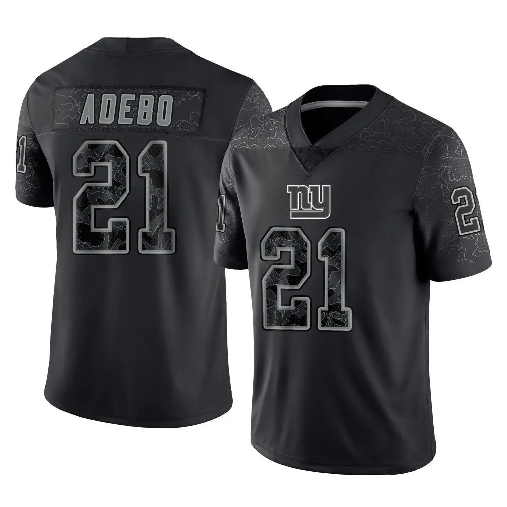 Davalo NY.Giants #21 Paulson Adebo Player Black Limited Reflective Home Game Stitched Jerseys
