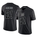 Davalo NY.Giants #21 Paulson Adebo Player Black Limited Reflective Home Game Stitched Jerseys