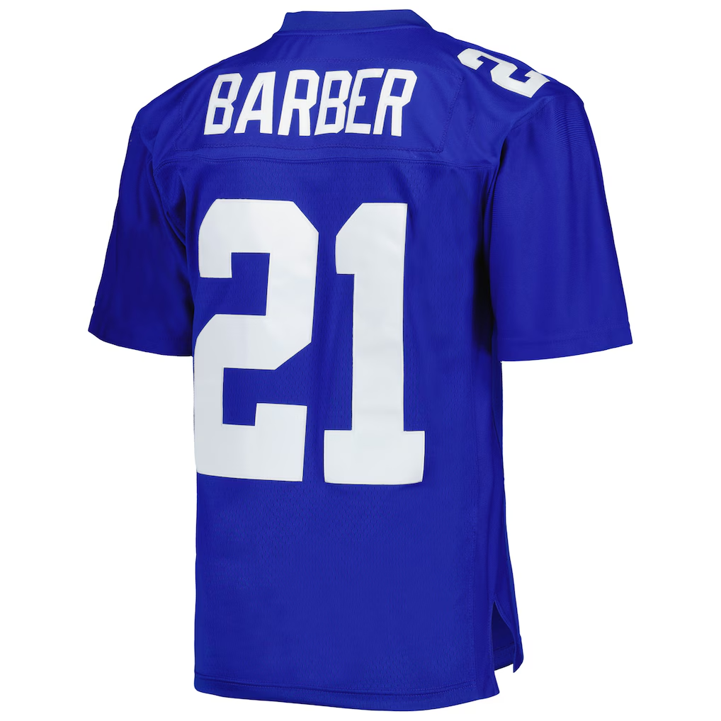 Davalo NY.Giants #21 Tiki Barber Mitchell & Ness Royal Legacy Replica Stitched Puhic Jersey