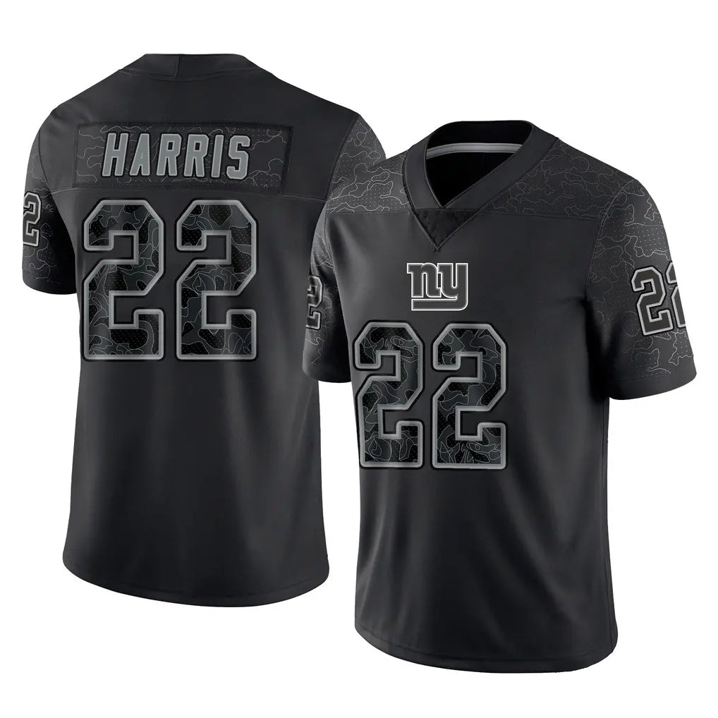 Davalo NY.Giants #22 Najee Harris Player Black Limited Reflective Home Game Stitched Jerseys