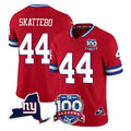 Davalo NY.Giants #44 Cam Skattebo Player Red 100th Season & State Patch Vapor Limited Home Game Stitched Jerseys
