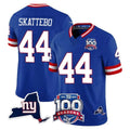 Davalo NY.Giants #44 Cam Skattebo Player Royal 100th Season & State Patch Vapor Limited Home Game Stitched Jerseys