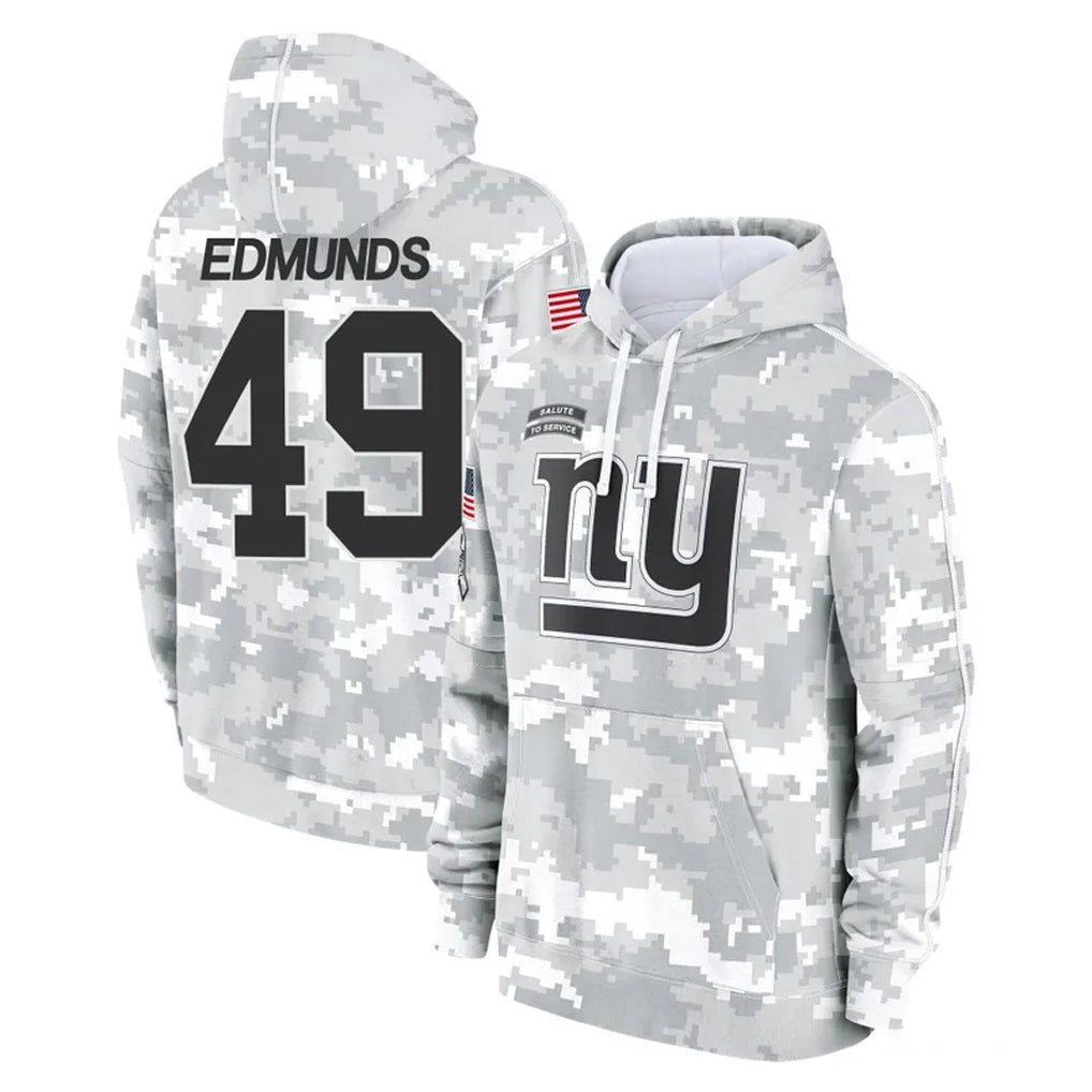 Davalo NY.Giants #49 Tremaine Edmunds Player Arctic Camo Salute to Service Pullover Hoodies Limited Game Stitched Jerseys
