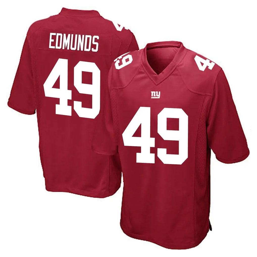 Davalo NY.Giants #49 Tremaine Edmunds Player Red Home Game Stitched Jerseys