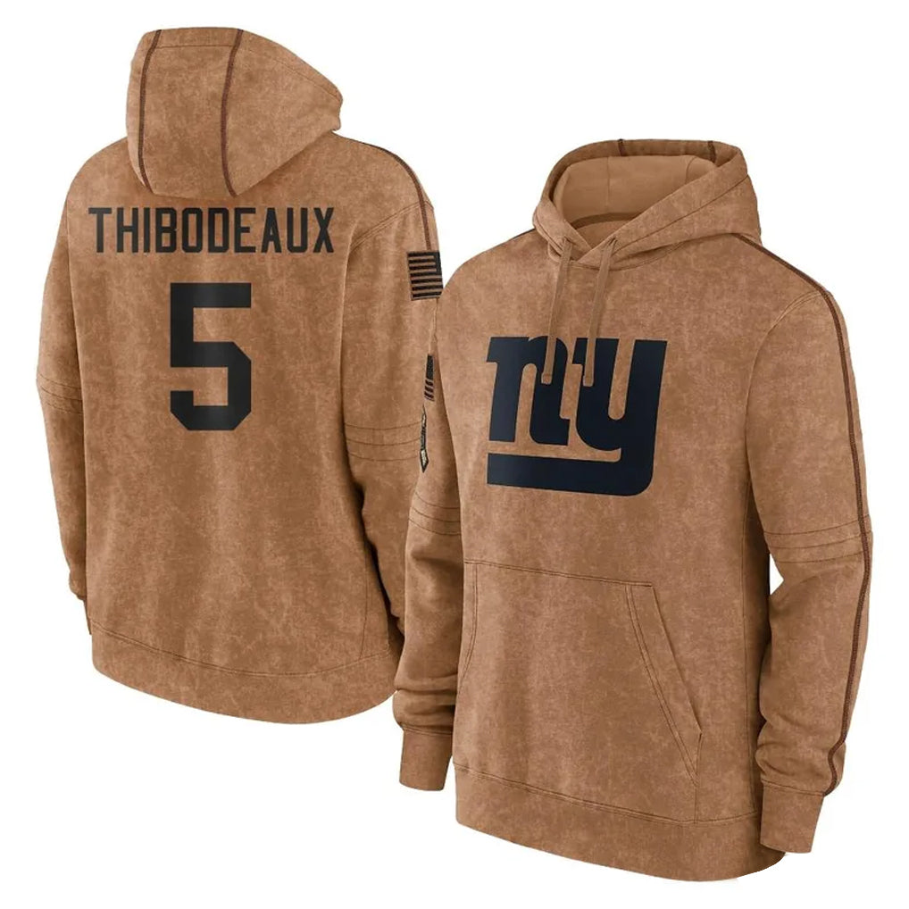 Davalo NY.Giants #5 Kayvon Thibodeaux Player Brown Salute to Service Pullover Hoodies Limited Game Stitched Jerseys