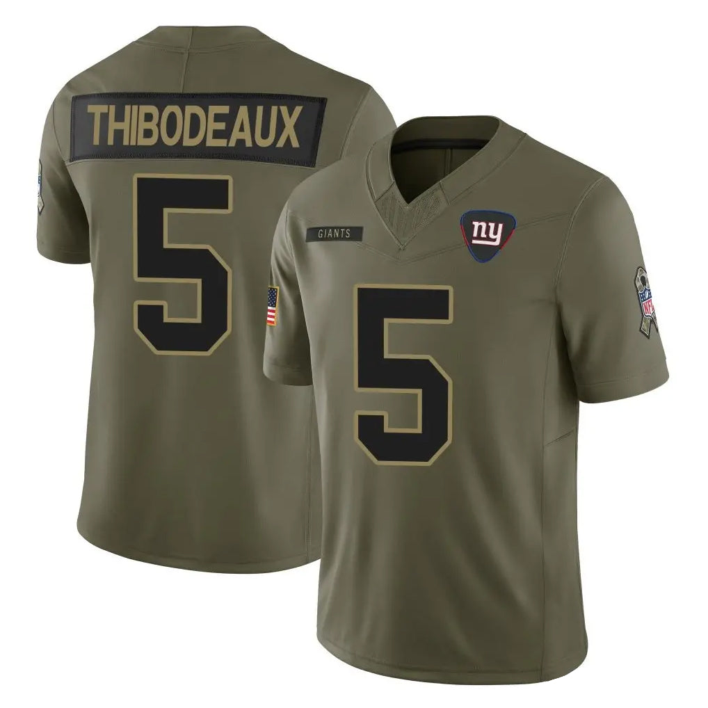 Davalo NY.Giants #5 Kayvon Thibodeaux Player Olive 2025 Salute To Service Limited Stitched Jerseys