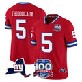 Davalo NY.Giants #5 Kayvon Thibodeaux Player Red 100th Season & State Patch Vapor Limited Home Game Stitched Jerseys