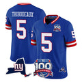 Davalo NY.Giants #5 Kayvon Thibodeaux Player Royal 100th Season & State Patch Vapor Limited Home Game Stitched Jerseys