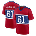 Davalo NY.Giants #61 John Michael Schmitz Jr. Player Red Century Home Game Stitched Jerseys