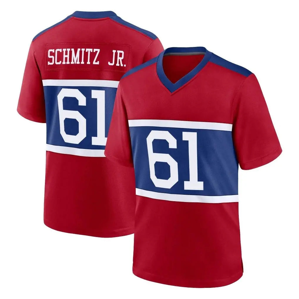 Davalo NY.Giants #61 John Michael Schmitz Jr. Player Red Century Home Game Stitched Jerseys
