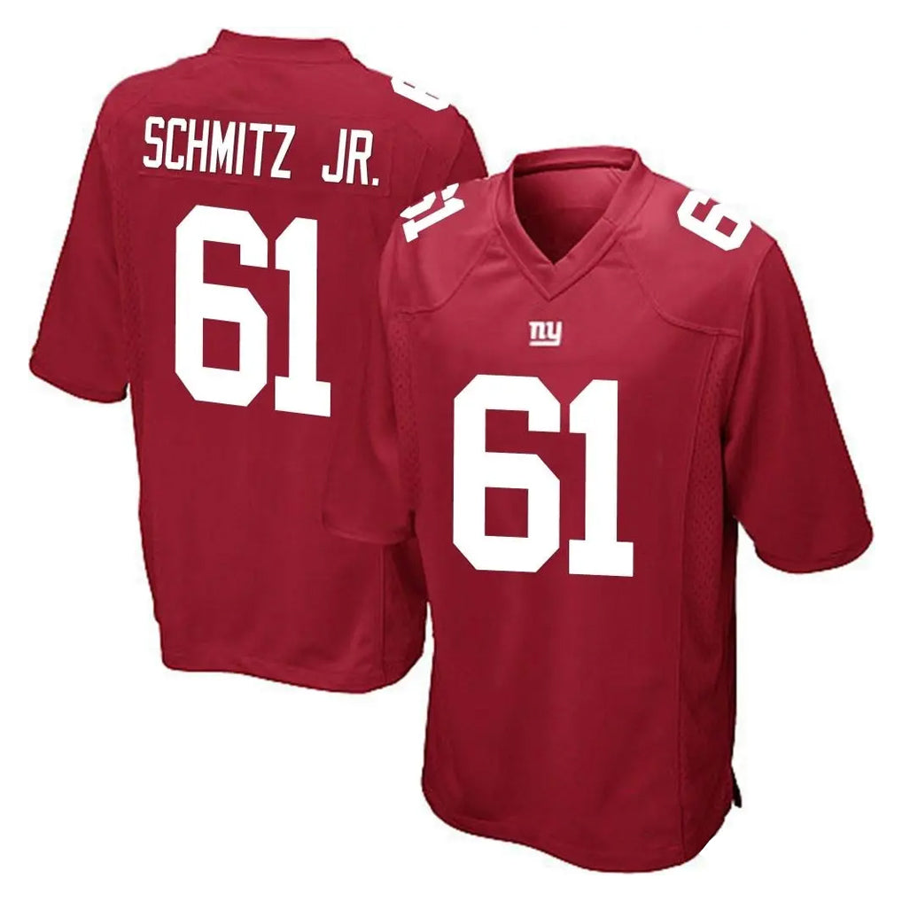 Davalo NY.Giants #61 John Michael Schmitz Jr. Player Red Home Game Stitched Jerseys